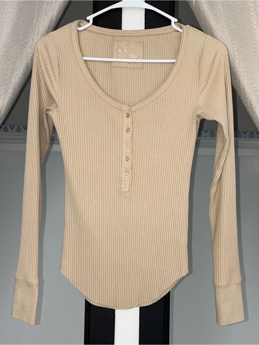 Aerie - Ribbed Henley - Picture 2 of 9